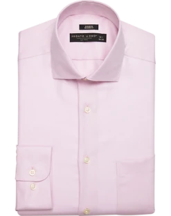 Pronto Uomo Modern Fit Spread Collar Dress Shirt, Pink Herringbone