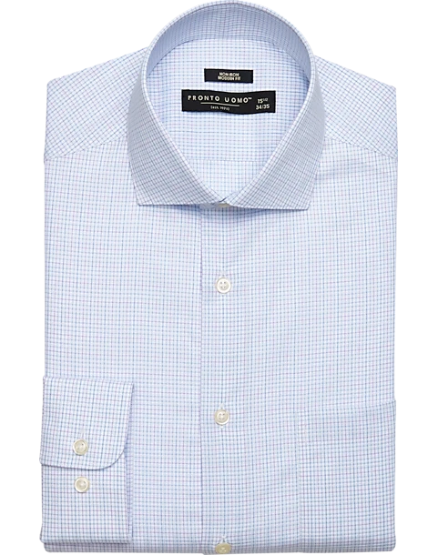 Pronto Uomo Modern Fit Dress Shirt, Lavender Check 1 Pronto Uomo Modern Fit Dress Shirt, Lavender Check