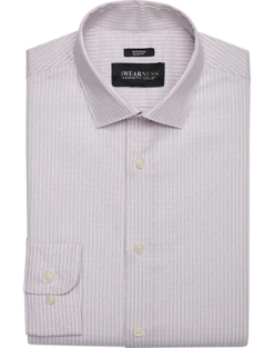 Awearness Kenneth Cole Slim Fit Spread Collar Dress Shirt, Gray Stripe