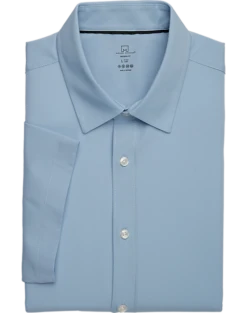 Michael Strahan Modern Fit Short Sleeve Dress Shirt, Light Blue