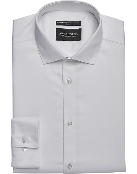 Awearness Kenneth Cole Slim Fit Performance Dress Shirt, White 1 Awearness Kenneth Cole Slim Fit Performance Dress Shirt, White
