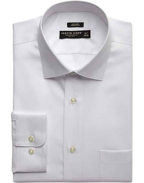 Pronto Uomo Big And Tall Executive Fit Queen's Oxford Dress Shirt, White 1 Pronto Uomo Big And Tall Executive Fit Queen's Oxford Dress Shirt, White