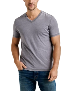 Lucky Brand Burnout Modern Fit V-Neck T-Shirt, Gray