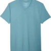 Lucky Brand Modern Fit V-Neck Tee, Light Blue Burnout