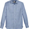 Joseph Abboud Non-Iron Modern Fit Spread Collar Sport Shirt, Blue Check
