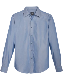 Jos. A. Bank Traveler Collection Slim Fit Spread Collar Sport Shirt, Blue Melange Chevron