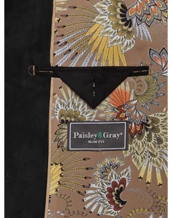 Paisley & Gray Slim Fit Military Coat, Black -Suit Boutique Shop MW40 6LV7 02 PAISLEY GRAY BLACK ALT2