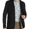 Paisley & Gray Slim Fit Military Coat, Black
