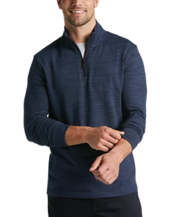 Awearness Kenneth Cole Slim Fit 1/4 Zip Sweater, Navy Space Dye