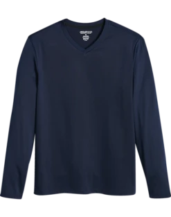 Awearness Kenneth Cole Slim Fit V-Neck Long Sleeve T-Shirt, Navy