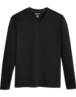 Awearness Kenneth Cole Slim Fit V-Neck Long Sleeve T-Shirt, Black