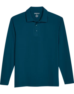 Awearness Kenneth Cole Modern Fit Long Sleeve Polo, Teal
