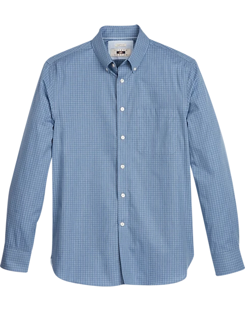 Joseph Abboud Modern Fit Sport Shirt, Blue Melange Check 1 Joseph Abboud Modern Fit Sport Shirt, Blue Melange Check