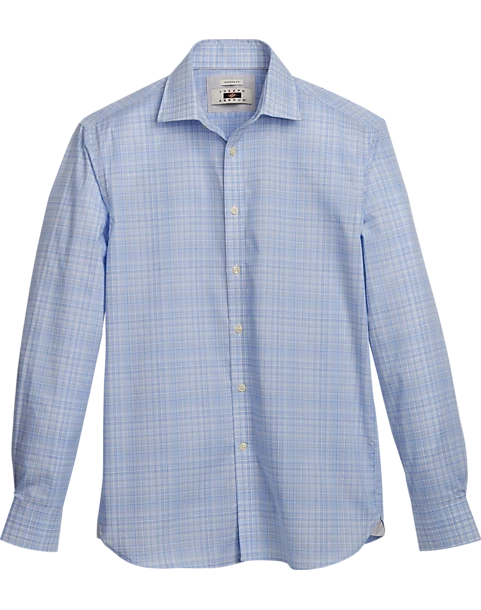 Joseph Abboud Modern Fit Sport Shirt, Blue Fine Plaid 1 Joseph Abboud Modern Fit Sport Shirt, Blue Fine Plaid