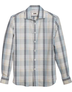 Joseph Abboud Modern Fit Sport Shirt Light Blue Madras Plaid