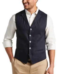 Joseph Abboud Modern Fit Canvas Vest, Navy