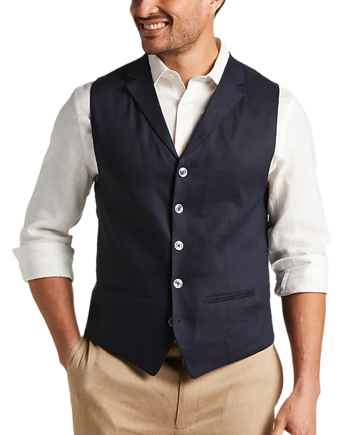Joseph Abboud Modern Fit Canvas Vest, Navy 1 Joseph Abboud Modern Fit Canvas Vest, Navy