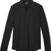 Michael Strahan Modern Fit Popcorn Knit Sport Shirt, Black