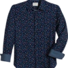 Con.Struct Slim Fit Spread Collar Sport Shirt Navy Floral