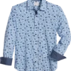 Con.Struct Slim Fit Spread Collar Sport Shirt, Blue Dogs