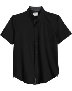 Con.Struct Slim Fit Short Sleeve Sport Shirt, Black