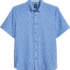 Michael Strahan Modern Fit 4-Way Stretch Short Sleeve Sport Shirt, Blue Confetti Dot