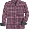 Michael Strahan Modern Fit Button-Down Collar 4-Way Stretch Sport Shirt Pink Check