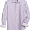 Report Collection Slim Fit Four-Way Stretch Sport Shirt, Purple Mini Square Print
