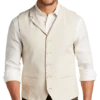Joseph Abboud Modern Fit Canvas Vest, Beige
