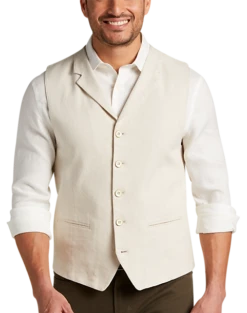 Joseph Abboud Modern Fit Canvas Vest, Beige
