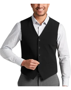 Awearness Kenneth Cole Slim Fit Vest, Black Seersucker