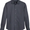 Awearness Kenneth Cole Slim Fit Spread Collar Sport Shirt, Charcoal Dot