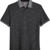 Michael Strahan Modern Fit Short Sleeve Polo, Black Stripe