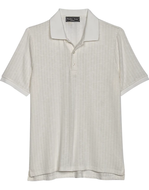 Paisley & Gray Slim Fit Polo, Cream 1 Paisley & Gray Slim Fit Polo, Cream