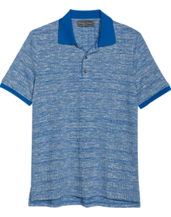 Paisley & Gray Polo Shirt, Blue Variegated Stripe