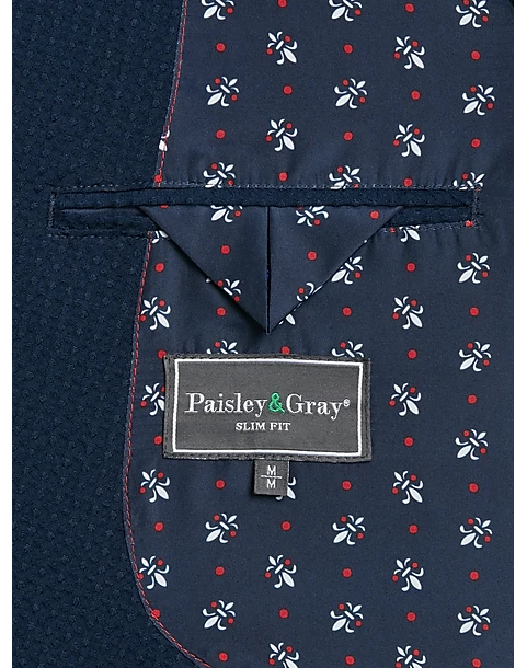 Paisley & Gray Slim Fit Soft Jacket, Navy 3 Paisley & Gray Slim Fit Soft Jacket, Navy - Image 3