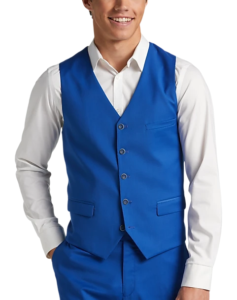 Paisley & Gray Slim Fit Vest, Royal Blue 1 Paisley & Gray Slim Fit Vest, Royal Blue