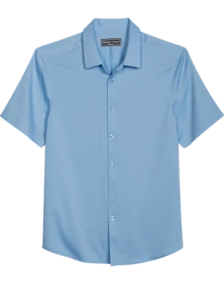 Paisley & Gray Slim Fit Short Sleeve Sport Shirt, Baby Blue