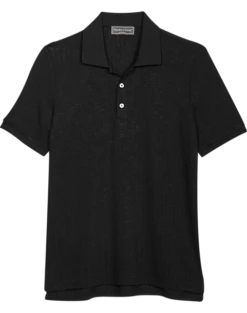 Paisley & Gray Slim Fit Polo, Black Zigzag