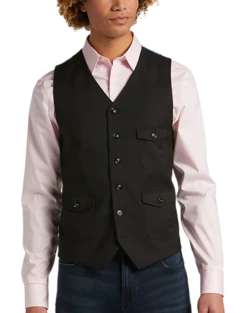 Paisley & Gray Slim Fit Vest, Black