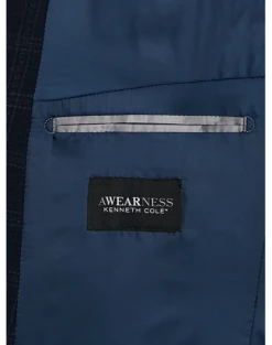 Awearness Kenneth Cole Modern Fit Soft Jacket, Navy Seersucker Plaid -Suit Boutique Shop MW40 6NFW 01 AWEARNESS KENNETH COLE NAVY ALT2