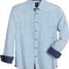 Michael Strahan Modern Fit Spread Collar 4-Way Stretch Sport Shirt, White Diamond Dot