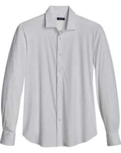 Zanetti Modern Fit Spread Collar Sport Shirt, White