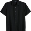 Zanetti Modern Fit Camp Shirt, Black Mini Dots
