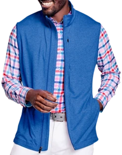 Johnston & Murphy Modern Fit XC4 Performance Full Zip Vest, Blue