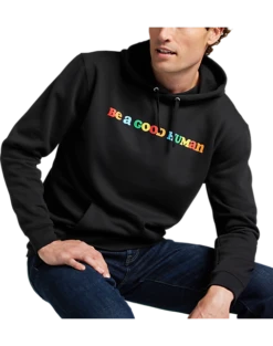 The Phluid Project Classic Fit Be A Good Human Graphic Hoodie, Black -Suit Boutique Shop MW40 6NMJ 02 THE PHLUID PROJECT BLACK ALT2