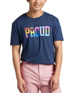 The Phluid Project Classic Fit Proud Graphic Crew, Navy