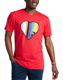 The Phluid Project Classic Fit Heart Graphic Crew, Red