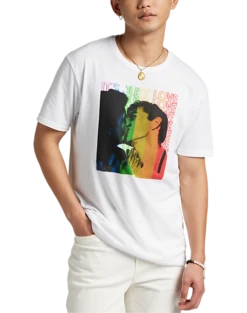 The Phluid Project Classic Fit It's Just Love Graphic Crew, White