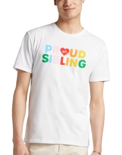 The Phluid Project Classic Fit Proud Sibling Graphic Crew, White